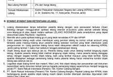 Pengumuman Kedua Lelang Eksekusi Hak Tanggungan BRI Debitur Atas Nama Selamet Edi Sucipto