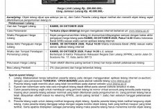 Pengumuman Kedua Lelang Eksekusi Hak Tanggungan BRI Debitur Atas Nama BAMBANG MISWADI SEMBIRING