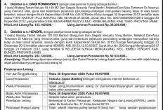 PENGUMUMAN KEDUA LELANG EKSEKUSI HAK TANGGUNGAN BNI Debitur Atas Nama  ANJAS ASMARA, DADI ROMANSAH dan  HENDRI