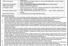 PENGUMUMAN KEDUA LELANG EKSEKUSI HAK TANGGUNGAN BNI Debitur Atas Nama IYAN TAUFIK