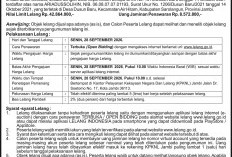 PENGUMUMAN KEDUA LELANG EKSEKUSI HAK TANGGUNGAN BNI Debitur Atas Nama Yusminar